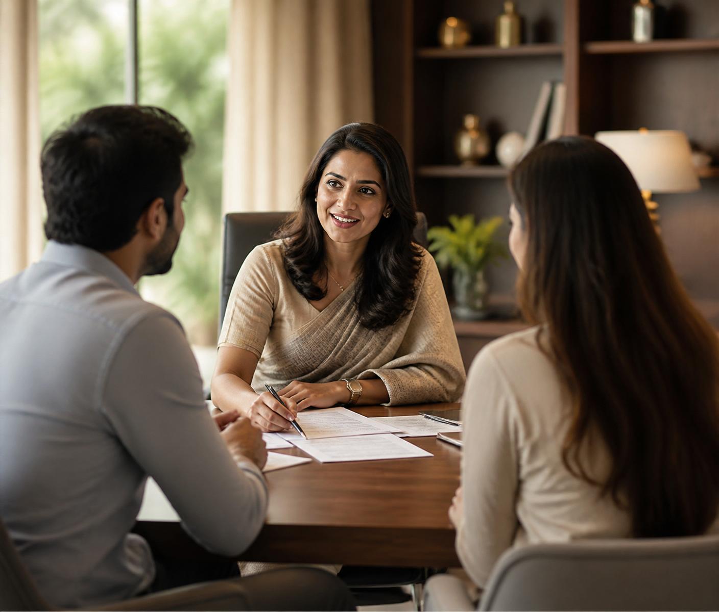 An advisor discussing investments with a client couple