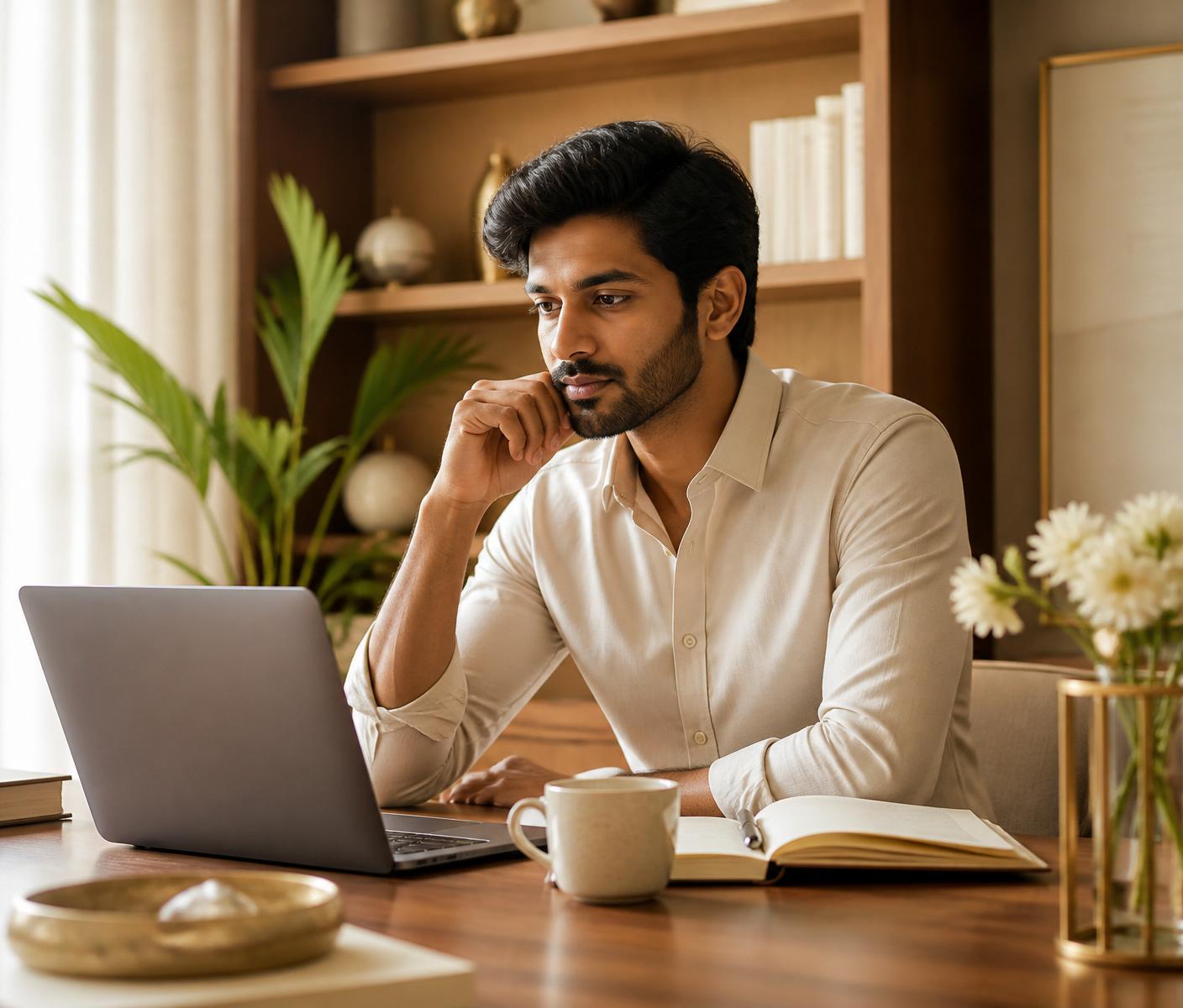 A professional reviewing financial documents